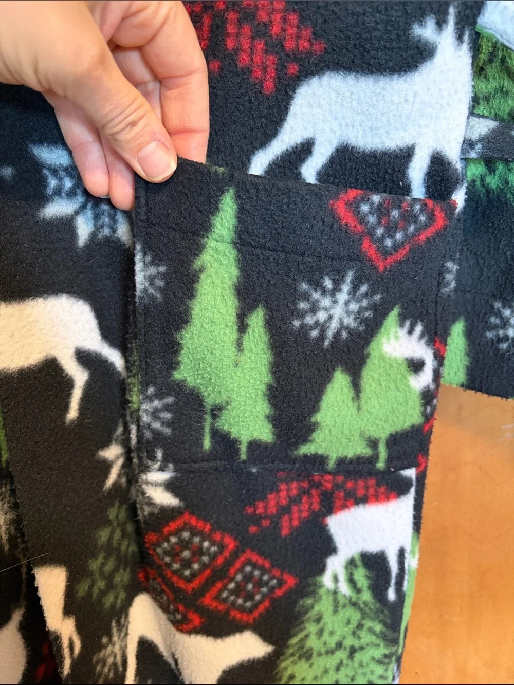 Handmade Kids Hooded Holiday Fleece Robe -